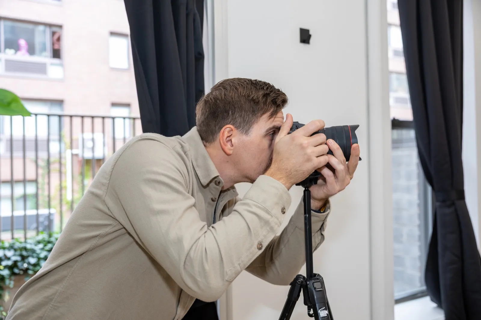 David photographing a listing for Finlay Films